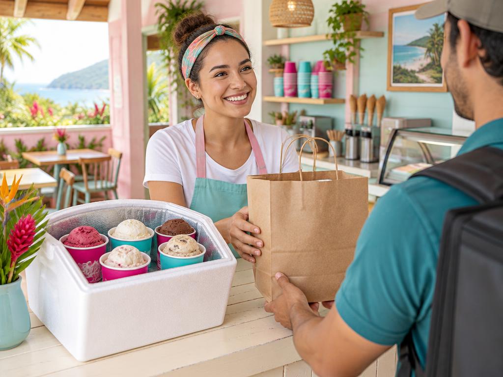 Entrega de helados a domicilio